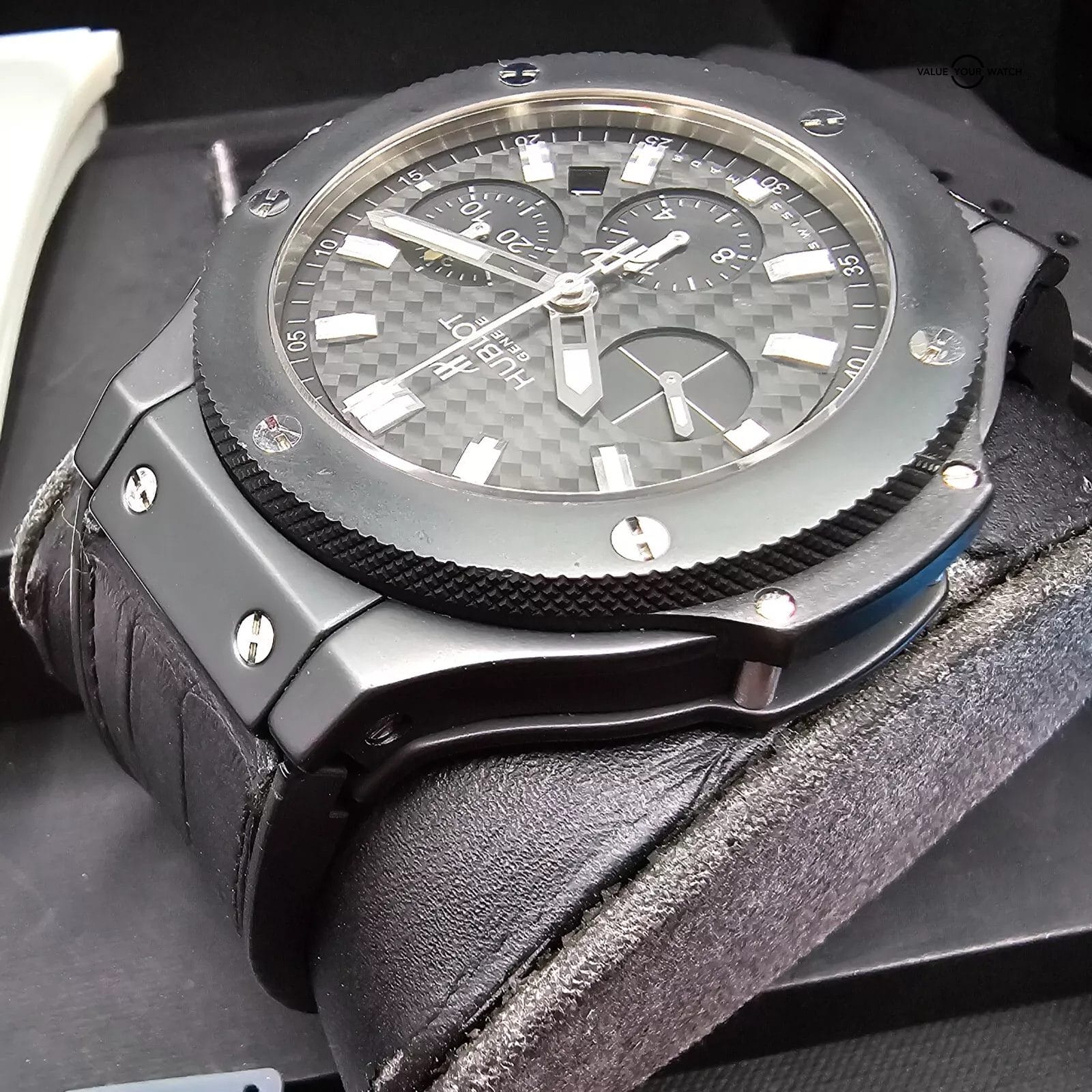Hublot Big Bang Black Ceramic Chronograph 44mm, Full Set W Extra Straps! - Image 6