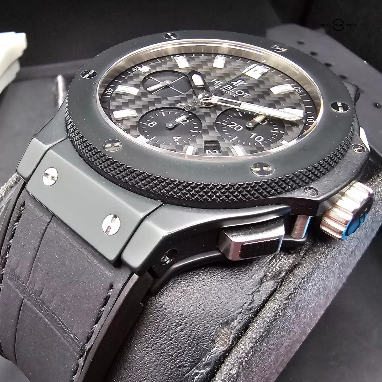 Hublot Big Bang Black Ceramic Chronograph 44mm, Full Set W Extra Straps! - Image 8