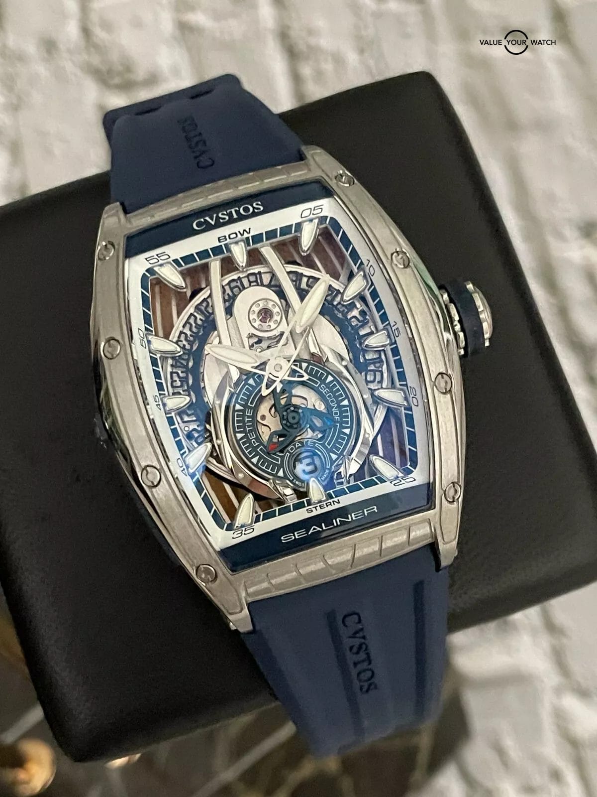 CVSTOS Sealiner PS Steel 41mm Skeleton Navy Blue - C00103.4106001-BRAND NEW '23