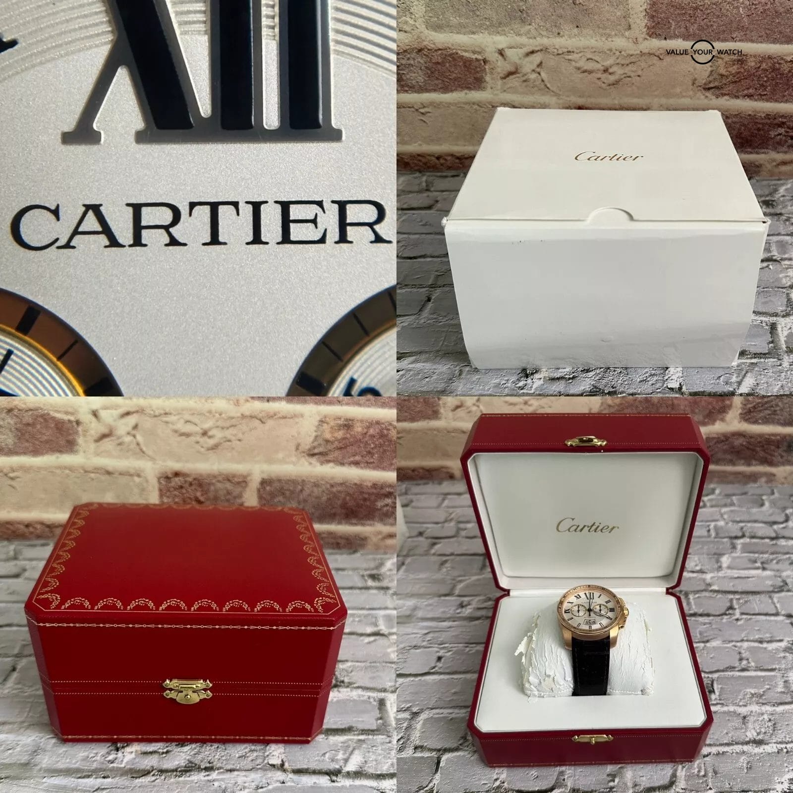 Cartier Calibre De Cartier Chronograph 18k Rose Gold Alligator 42mm W7100044 - Image 4