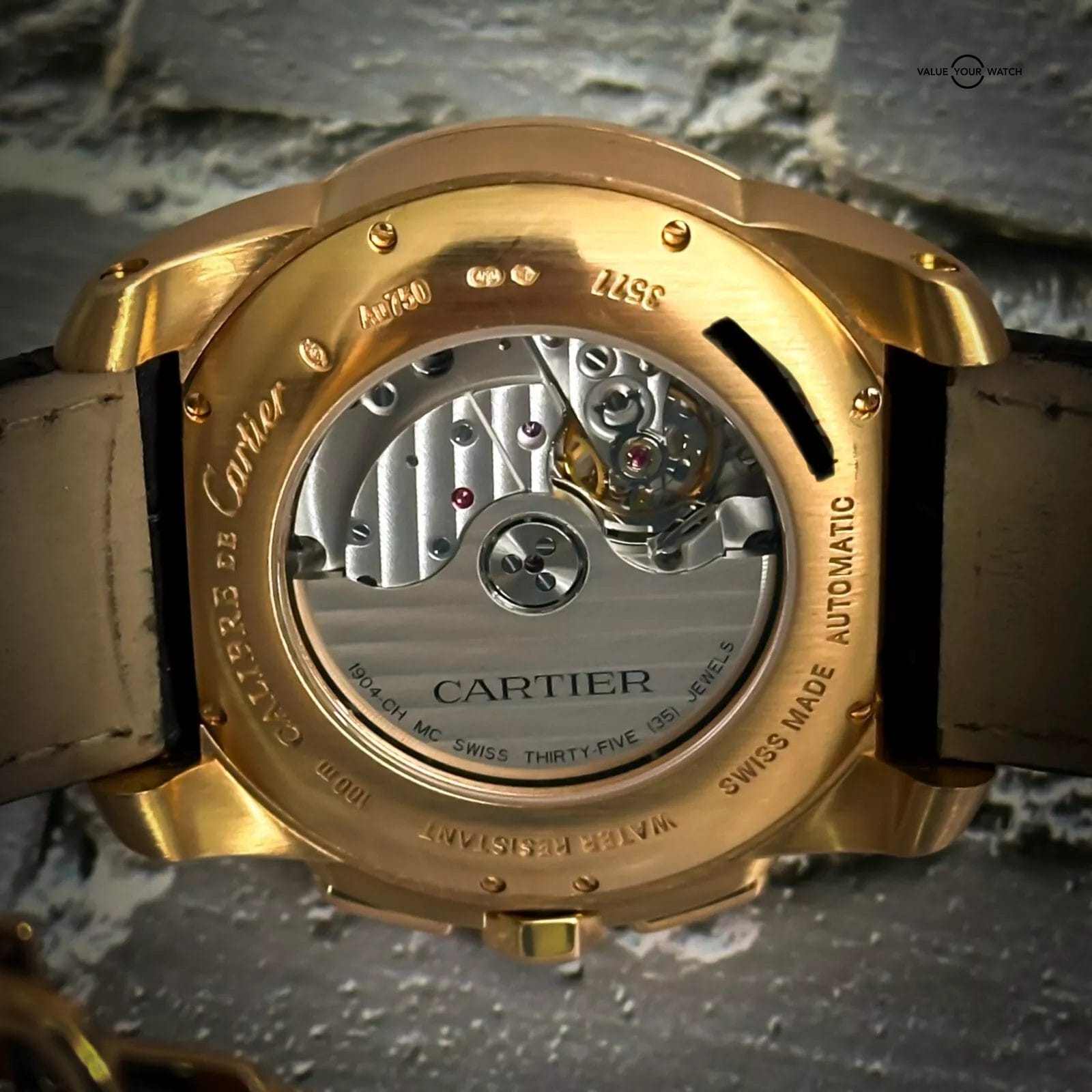 Cartier Calibre De Cartier Chronograph 18k Rose Gold Alligator 42mm W7100044 - Image 13