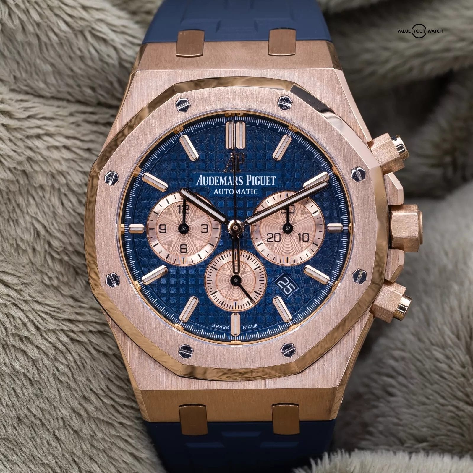 Audemars Piguet Royal Oak Chrono 41mm Rose Gold 26331OR Blue Dial 2018 Full Set