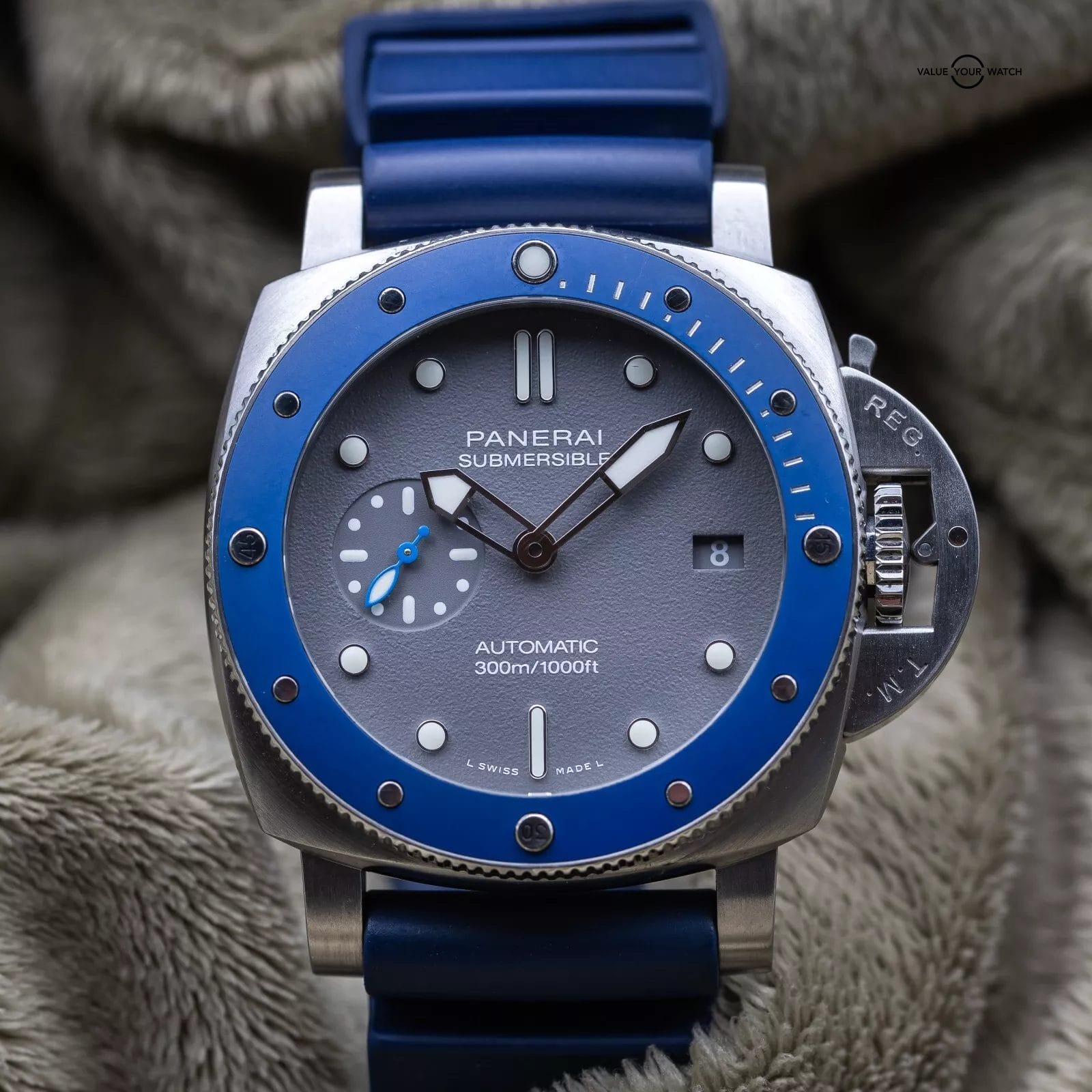 Panerai Luminor Submersible Steel 42mm Grey Dial Blue PAM00959 PAM 959 Full Set