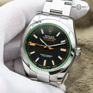 Rolex Milgauss Discontinued 116400GV Black Dial Green Crystal – Box &amp; Papers