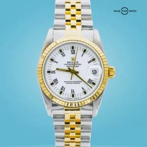 Rolex Datejust 31mm Two Tone Midsize 68273 White Dial with BOXES!