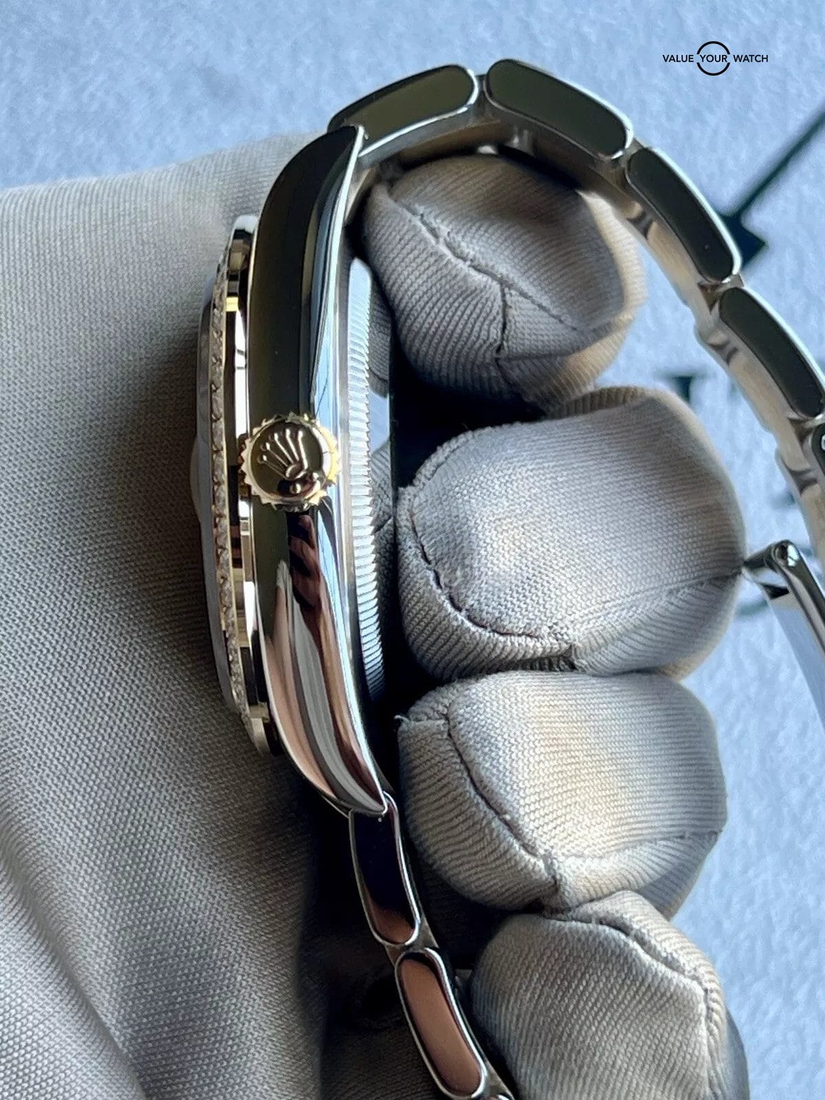 Rolex Datejust 36 Two-Tone Palm Motif Diamond Bezel Oyster Bracelet Complete - Image 12