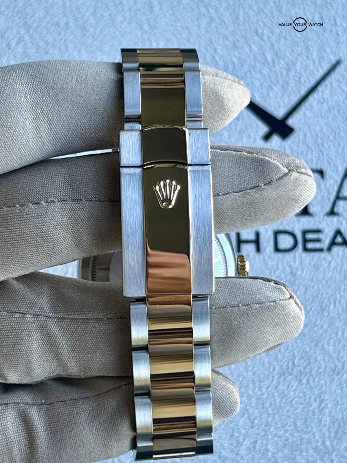 Rolex Datejust 36 Two-Tone Palm Motif Diamond Bezel Oyster Bracelet Complete - Image 10