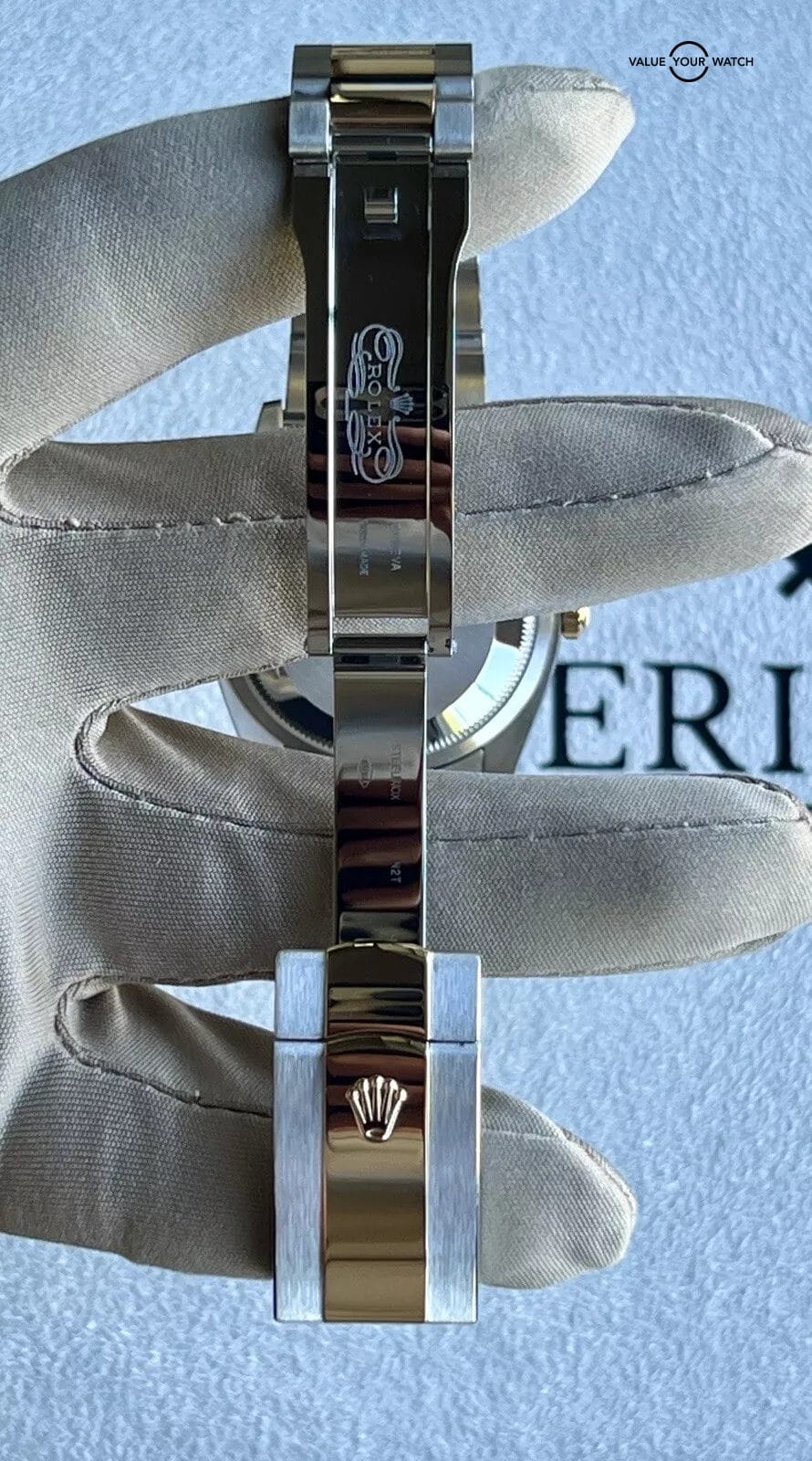 Rolex Datejust 36 Two-Tone Palm Motif Diamond Bezel Oyster Bracelet Complete - Image 9