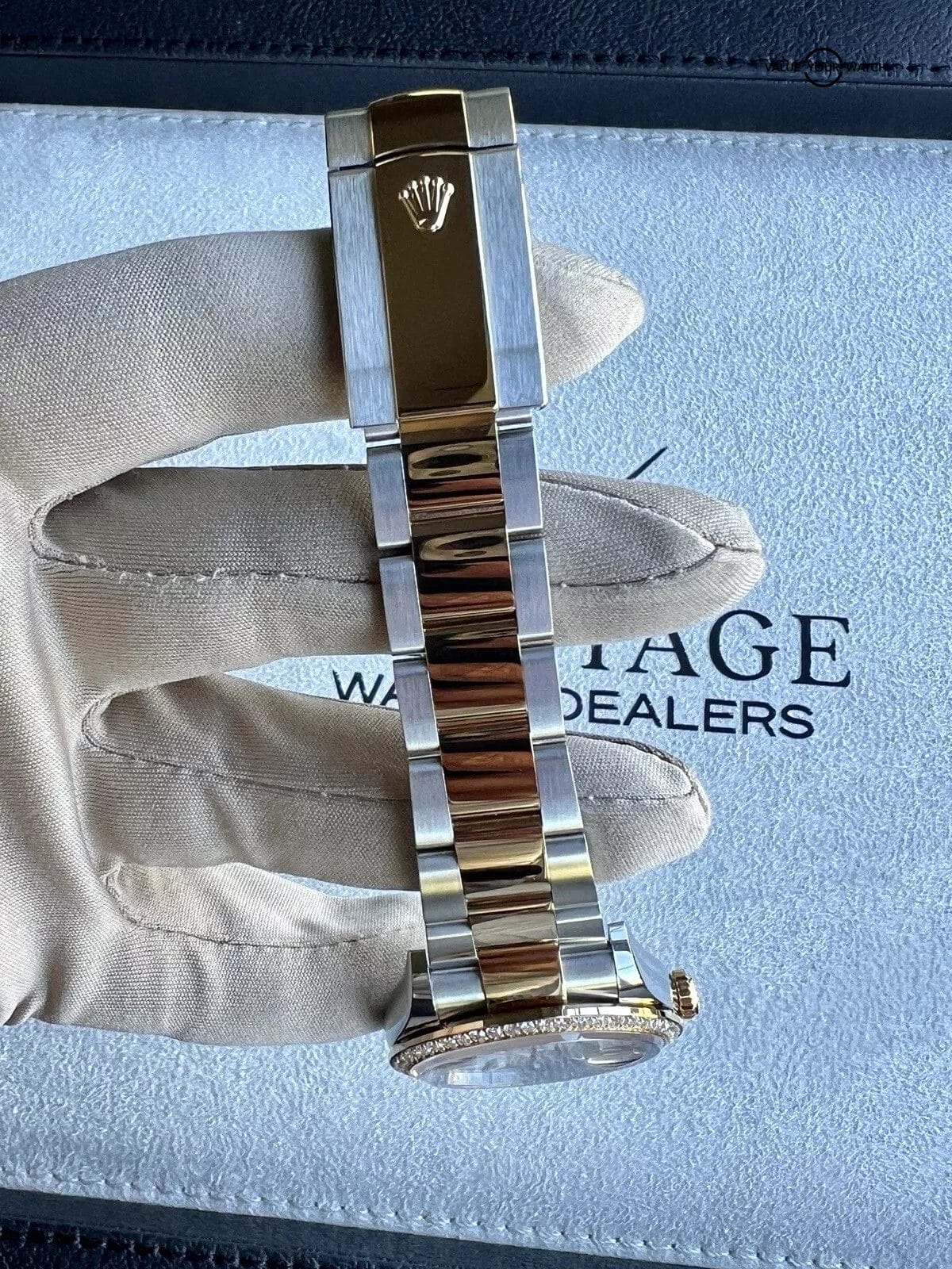 Rolex Datejust 36 Two-Tone Palm Motif Diamond Bezel Oyster Bracelet Complete - Image 7