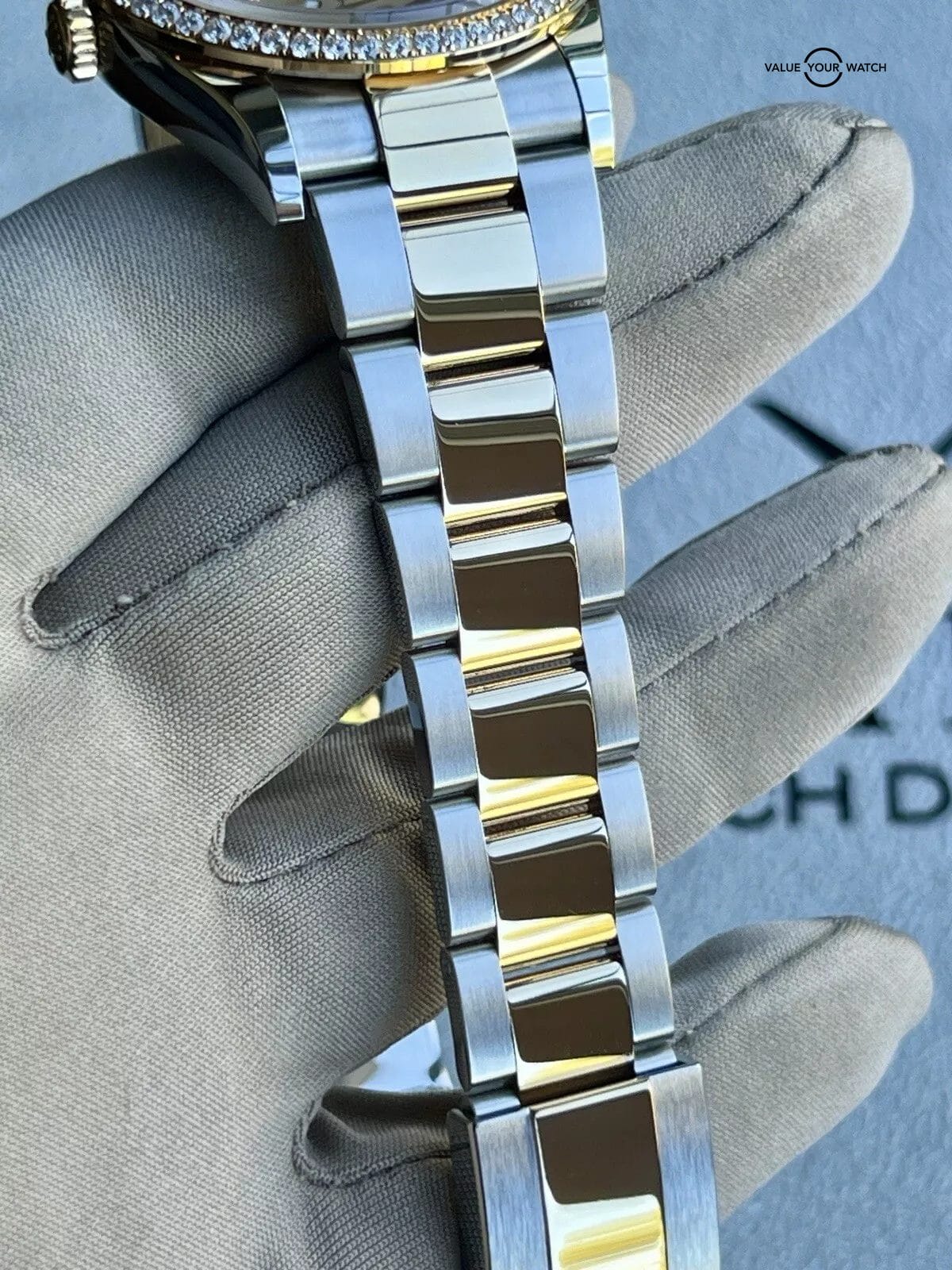 Rolex Datejust 36 Two-Tone Palm Motif Diamond Bezel Oyster Bracelet Complete - Image 5