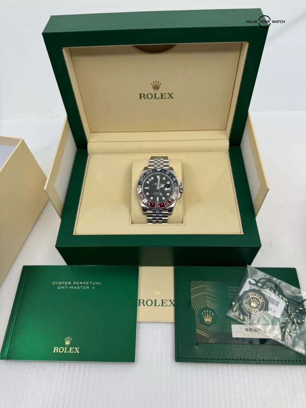 2021 Unpolished NOS Unworn Pepsi Box/Papers GMT-Master II Red Blue Ceramic Bezel