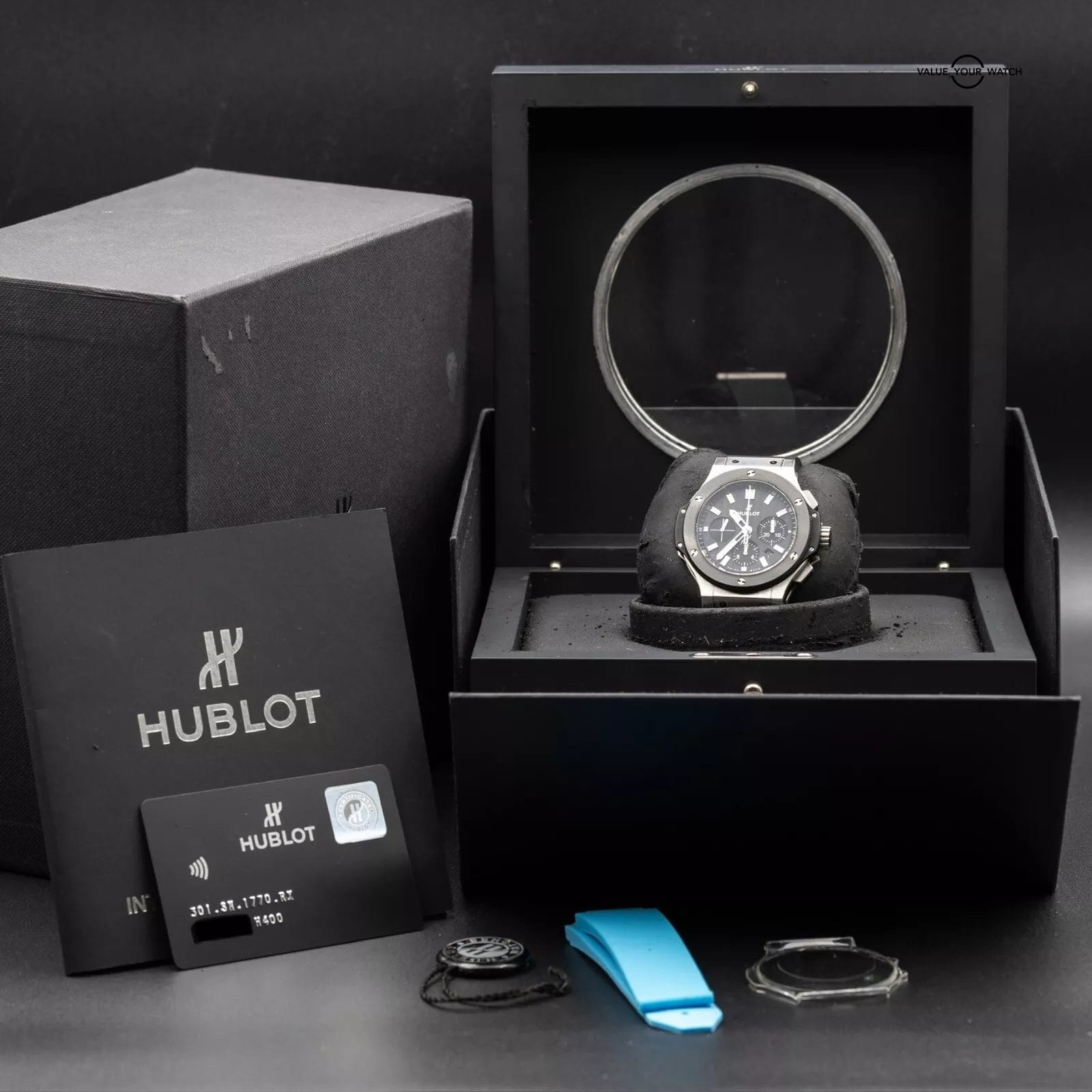 Hublot Big Bang 44mm Ceramic Carbon Steel Chronograph 301.SM.1770.RX - Full Set - Image 13