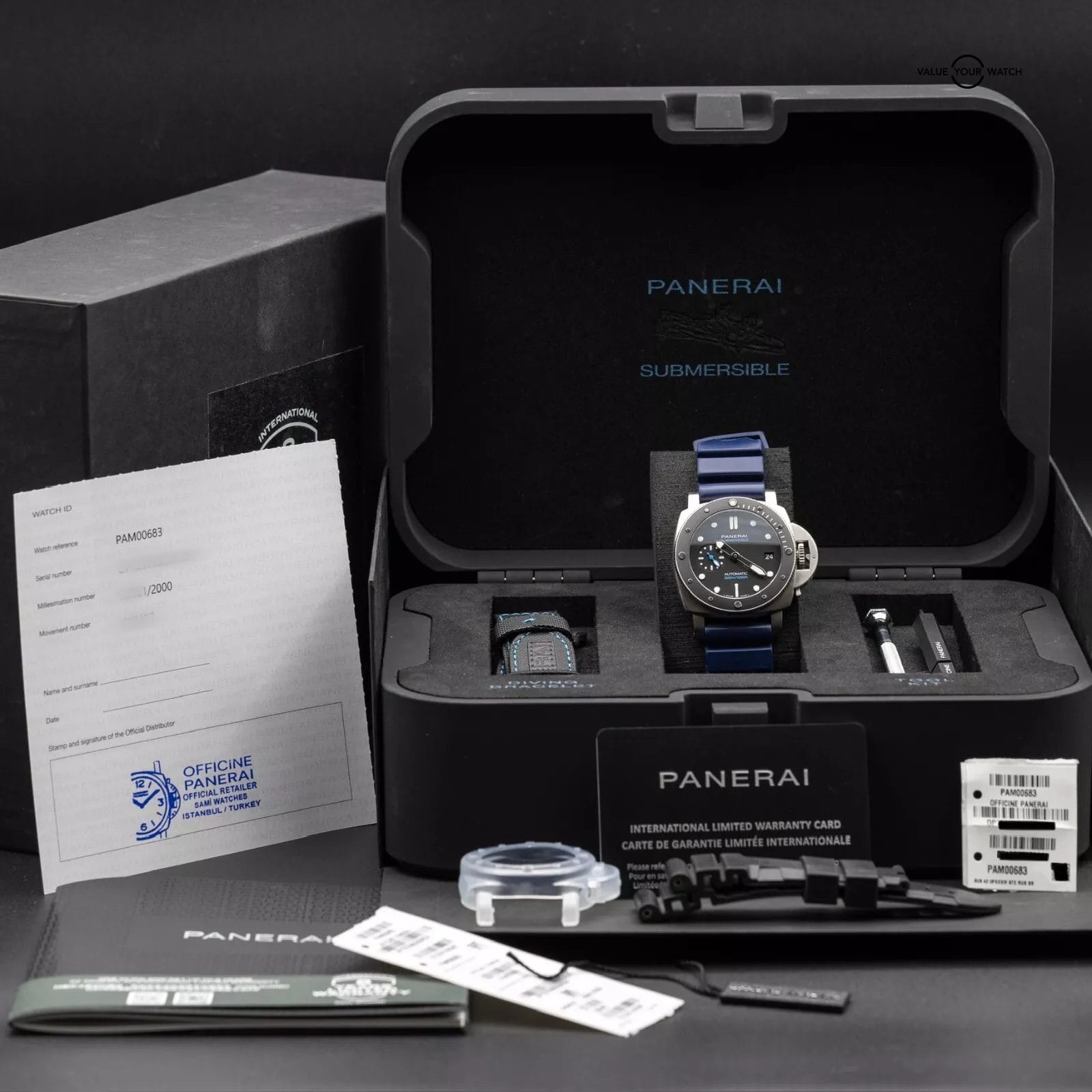 Panerai Luminor Submersible Steel 42mm PAM00683 PAM 683 Complete Set - Image 12