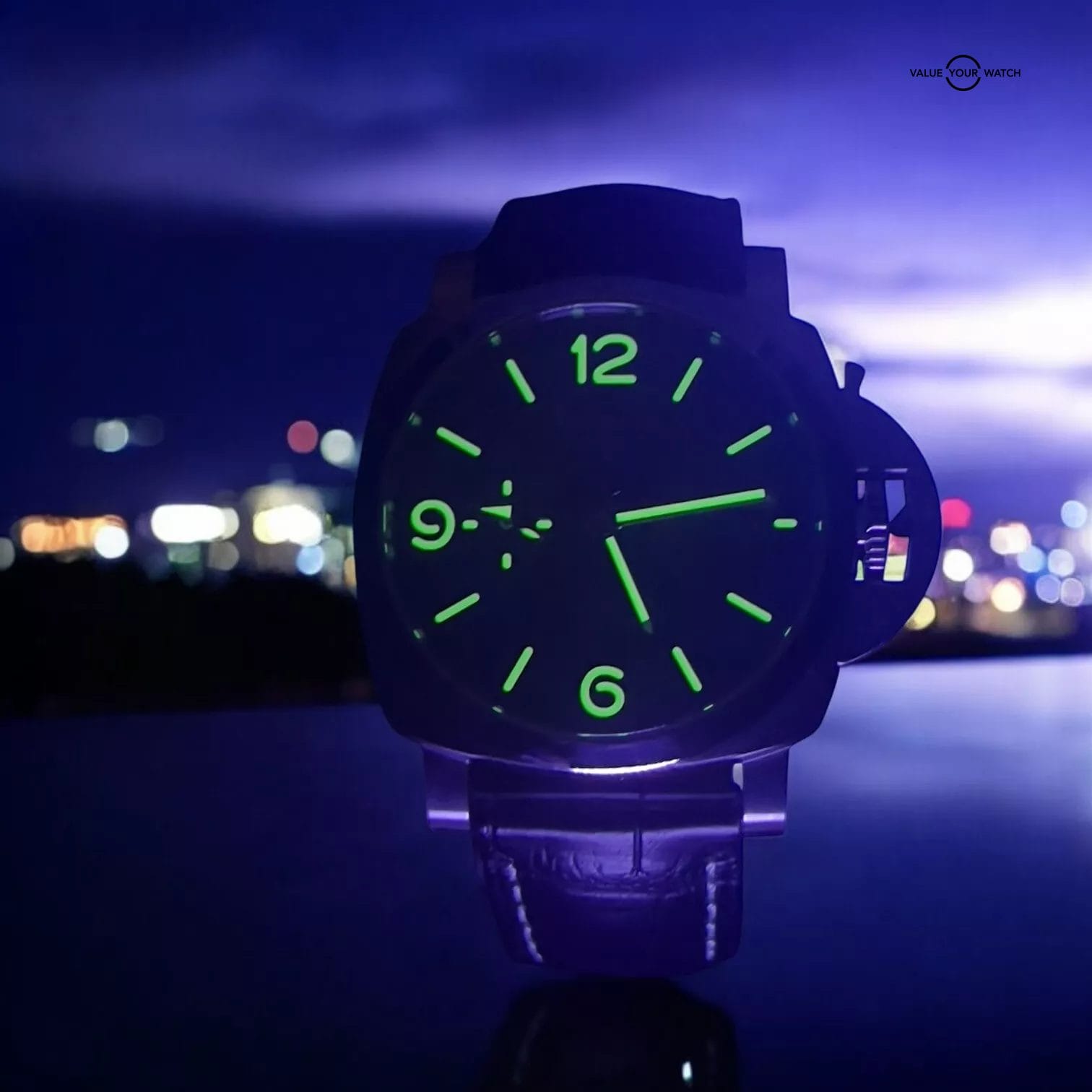 Panerai Luminor 1950 3 Days Blue Dial Leather Strap Mens Watch - PAM01033 - Image 4