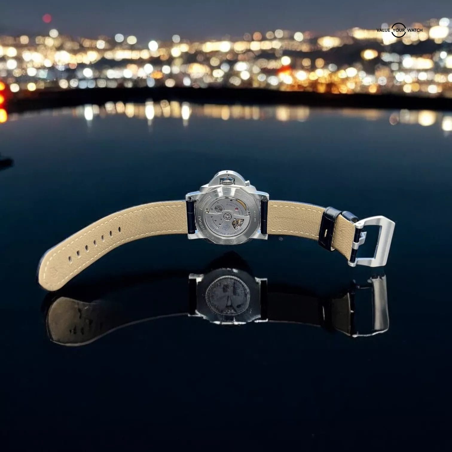 Panerai Luminor 1950 3 Days Blue Dial Leather Strap Mens Watch - PAM01033 - Image 9