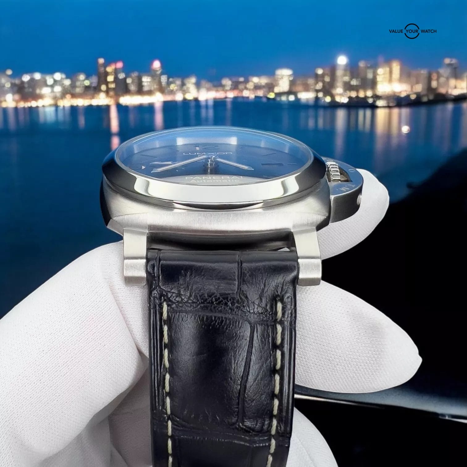 Panerai Luminor 1950 3 Days Blue Dial Leather Strap Mens Watch - PAM01033 - Image 10