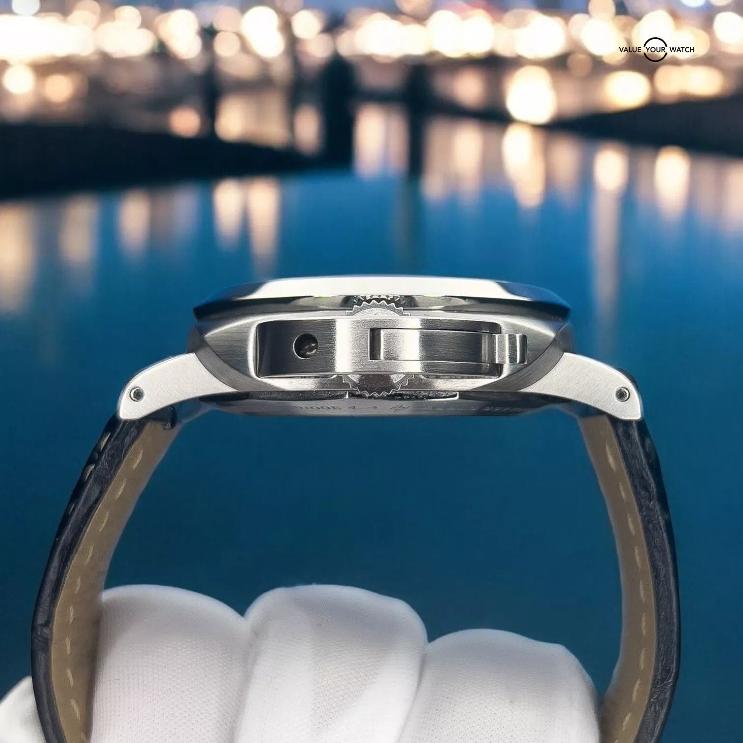 Panerai Luminor 1950 3 Days Blue Dial Leather Strap Mens Watch - PAM01033 - Image 13