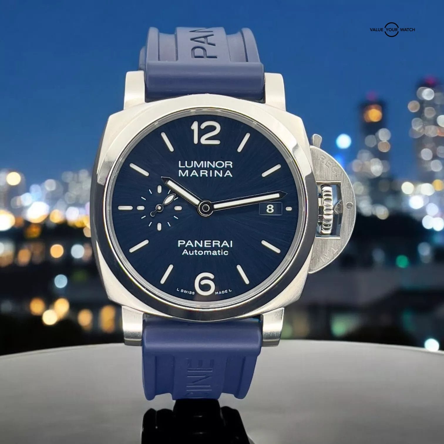 Panerai Luminor Marina 1950 3 Days 42MM Blue Dial PAM01393. Box & Papers