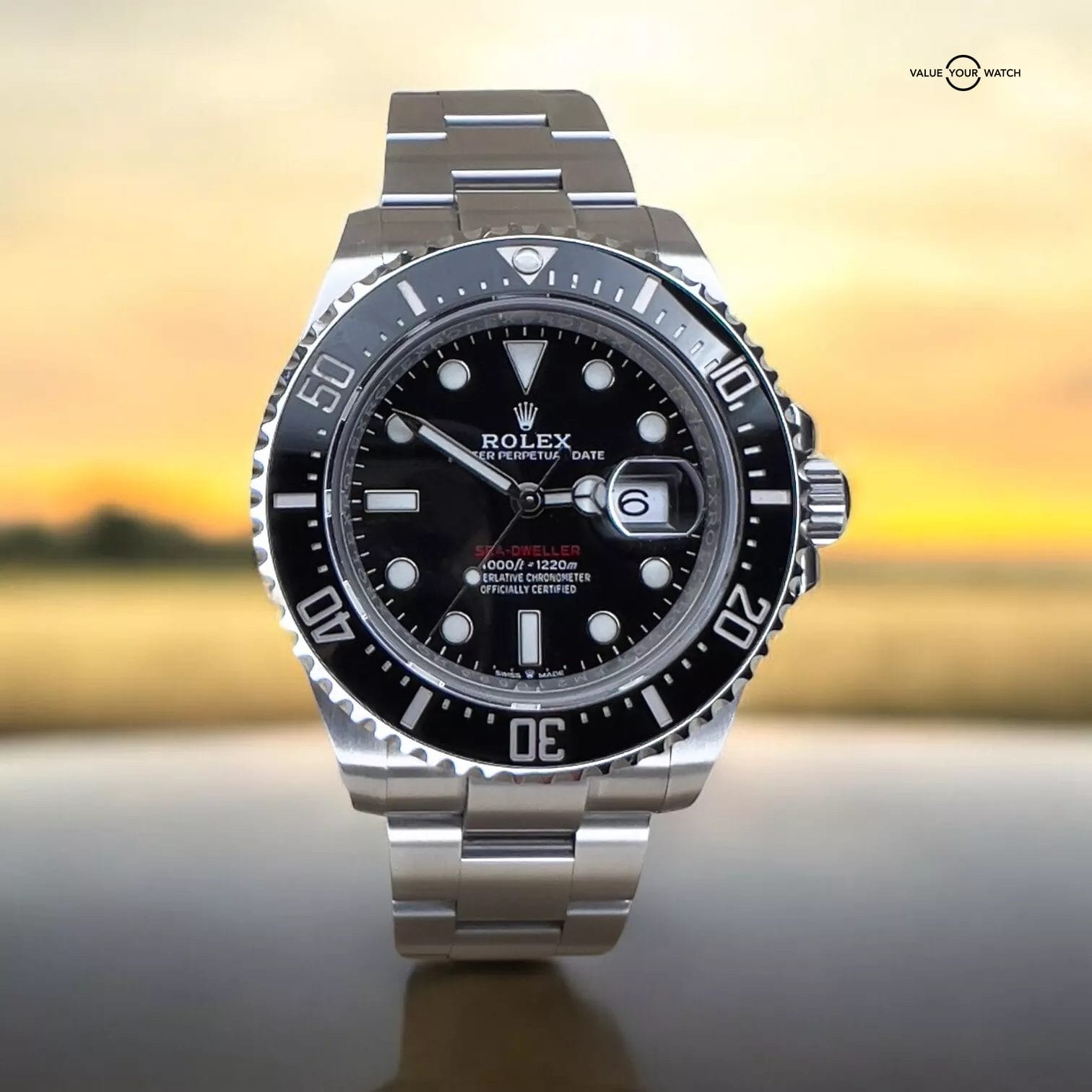 Rolex Sea-Dweller Red Letter 126600 Oyster Bracelet with Black Bezel