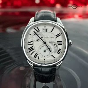 Cartier Drive Retrograde Large Day Night Steel Mens Watch WSNM0005 Box &amp; Papers