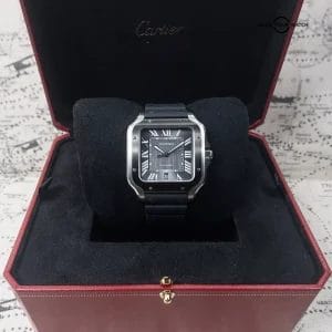 2023 Cartier Santos WSSA0037 Complete Set with Steel Bracelet & Rubber Strap