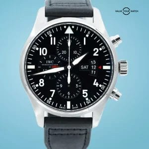 IWC Pilot Watch Chronograph IW377701 43mm Stainless Steel Black Dial BOXES/PAPER