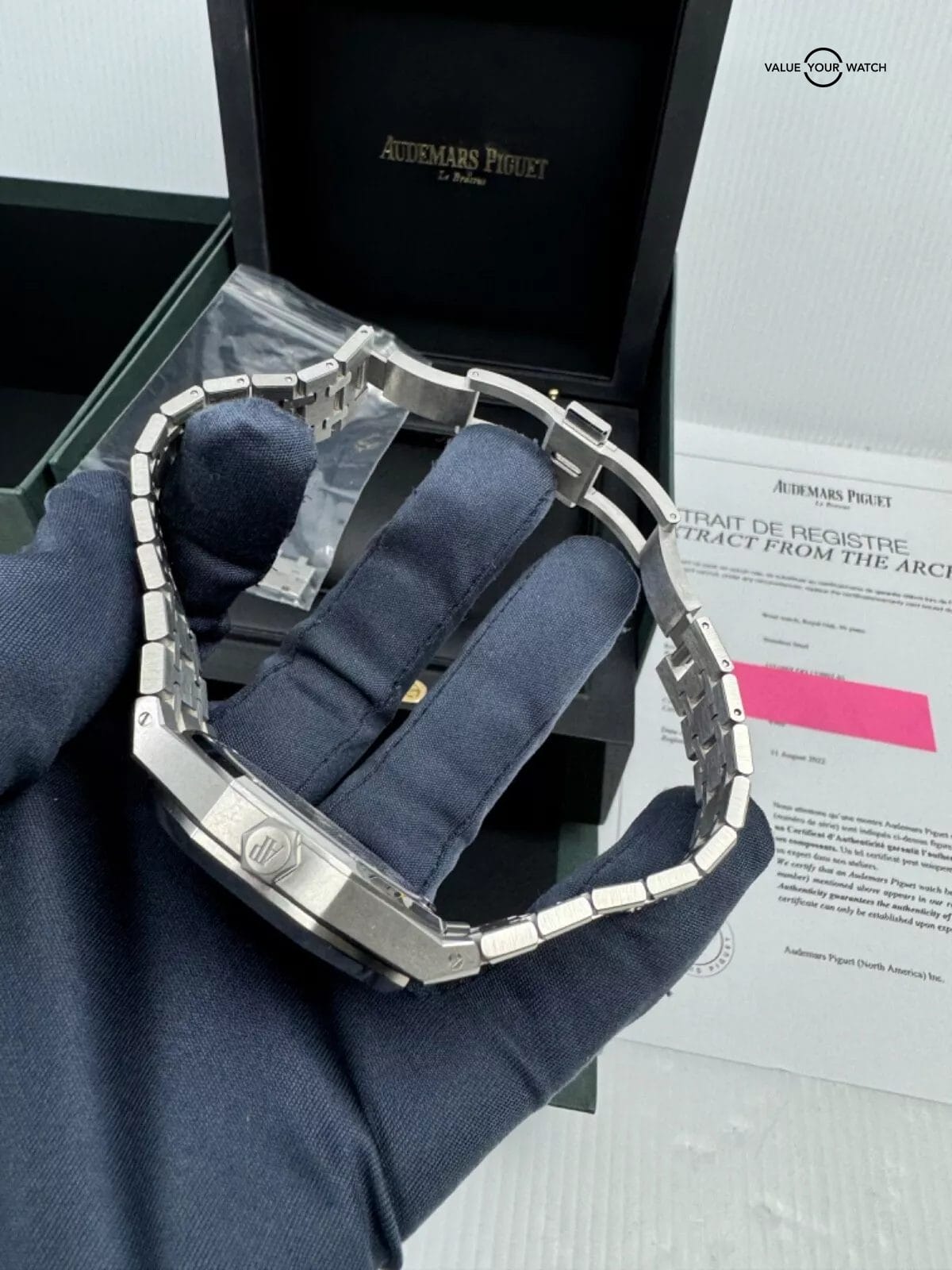 MINT 50th Anniversary Blue Dial with Digital Extracts Box Steel Royal Oak 41mm - Image 3