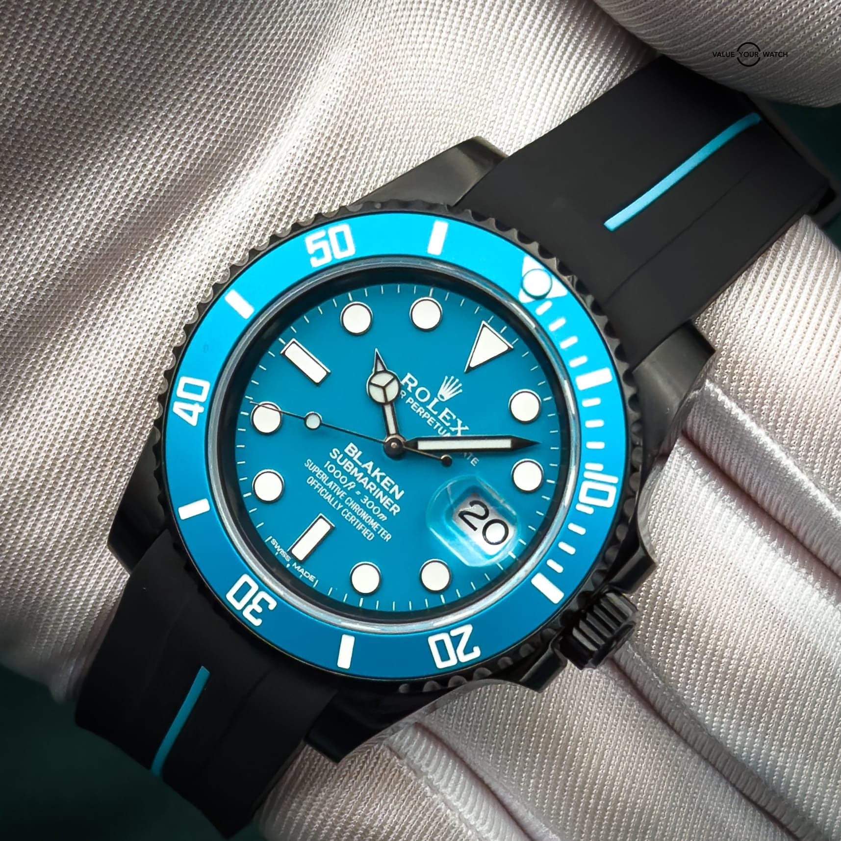 rolex submariner blaken d blue