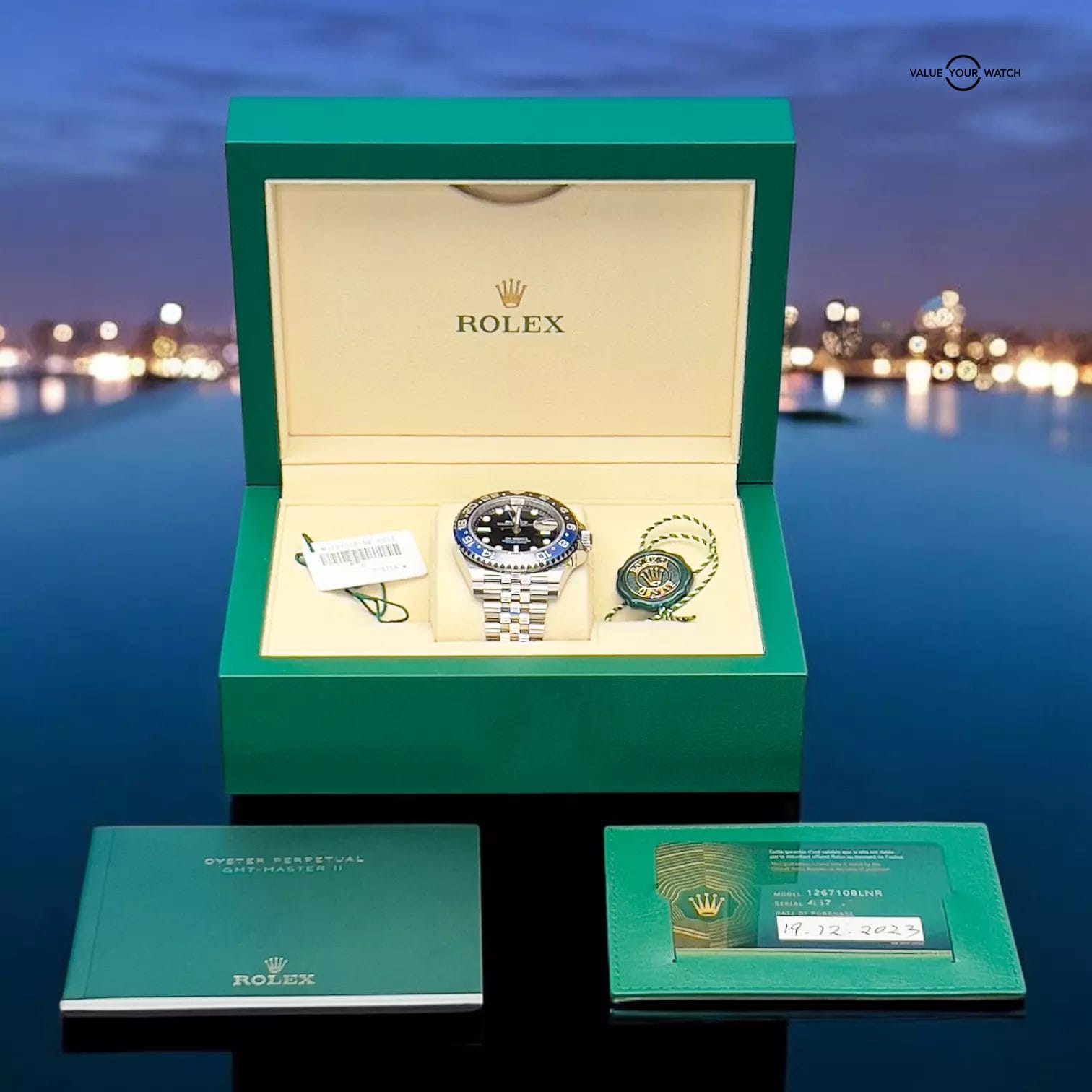 Rolex GMTMaster II 126710BLNR Batgirl Jubilee Bracelet Box & Papers