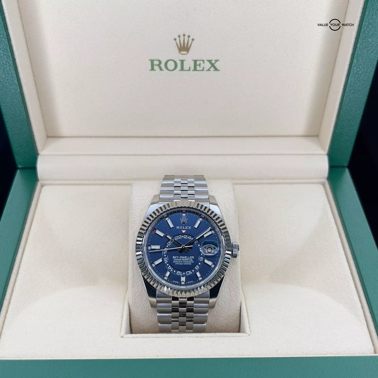 2023 Rolex Sky Dweller 336934 Fluted Bezel Blue Dial Jubilee 42mm Full Set - Image 5
