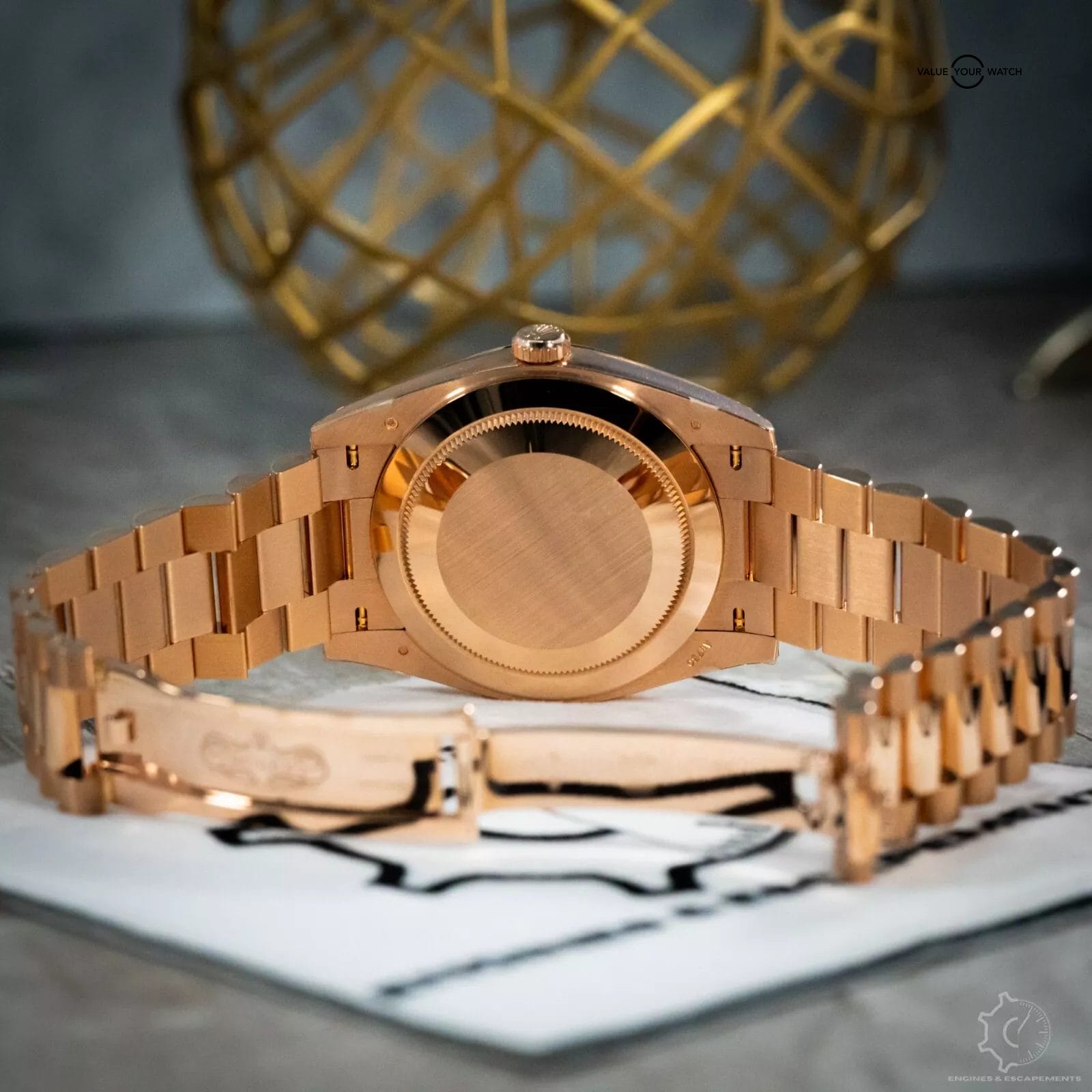 2024 Rolex Day-Date 40 Chocolate Brown Dial Diamond Rose Gold President - 228235 - Image 6