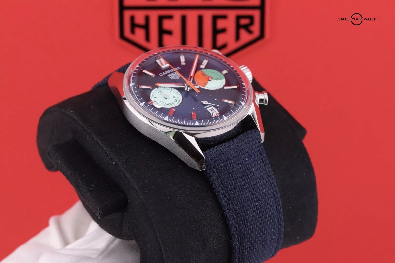 Tag Heuer Carrera Chronograph Skipper Blue Dial Steel Auto Watch CBS2213.FN6002 - Image 3
