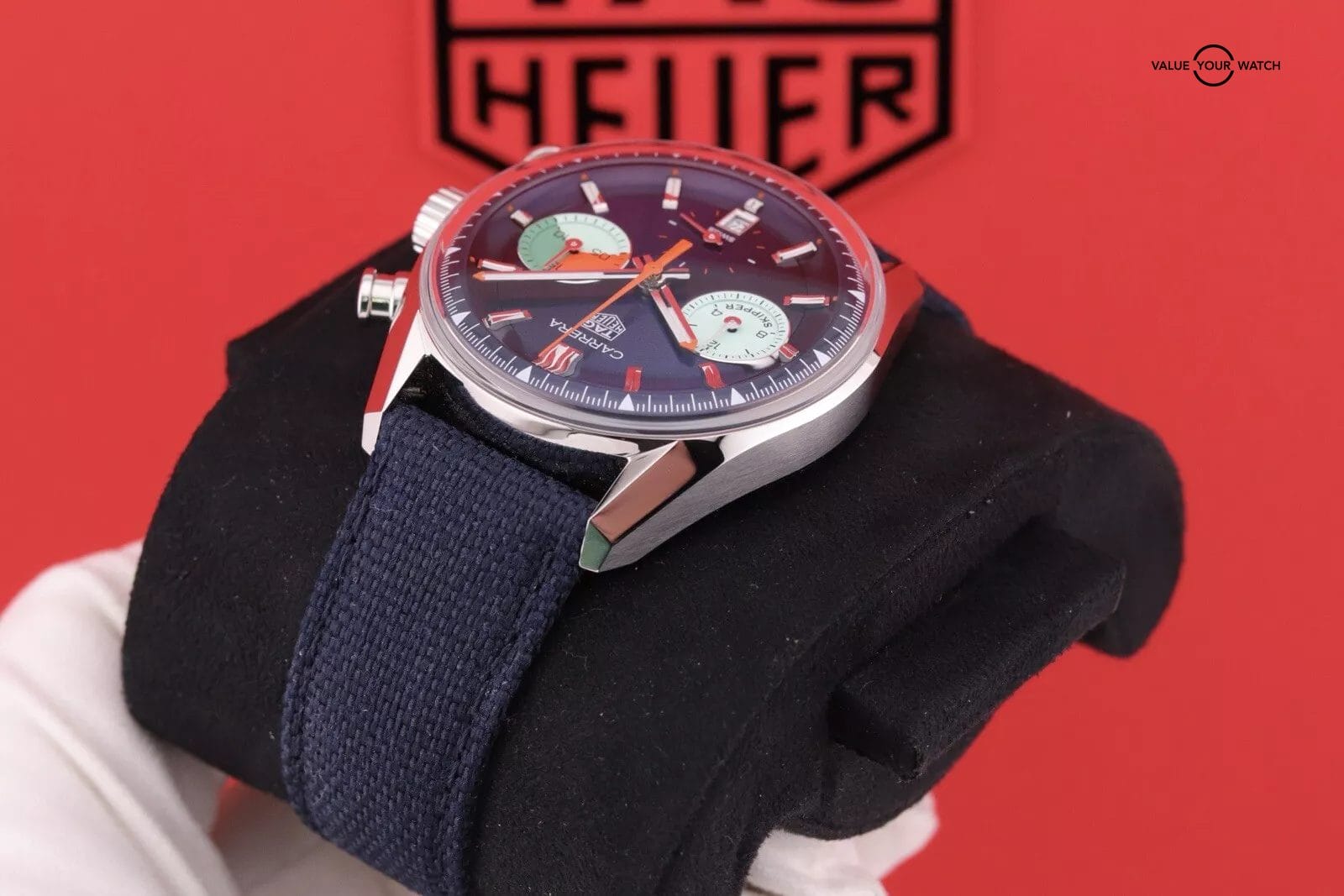 Tag Heuer Carrera Chronograph Skipper Blue Dial Steel Auto Watch CBS2213.FN6002 - Image 4