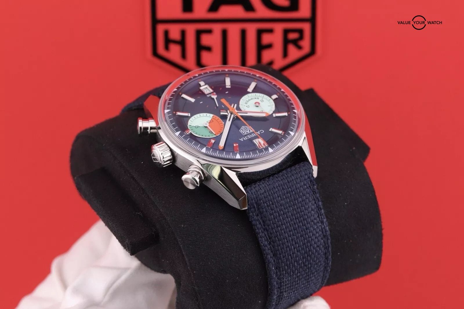 Tag Heuer Carrera Chronograph Skipper Blue Dial Steel Auto Watch CBS2213.FN6002 - Image 5