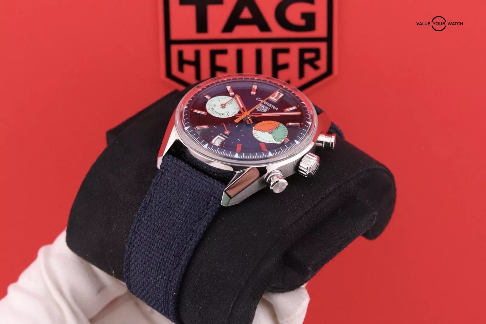Tag Heuer Carrera Chronograph Skipper Blue Dial Steel Auto Watch CBS2213.FN6002 - Image 6