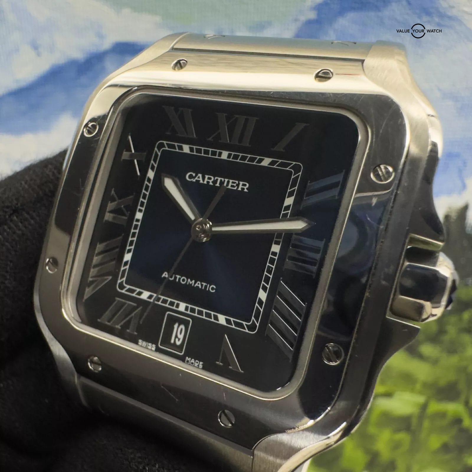 2019 Cartier Santos WSSA0030 Complete Set with Steel Bracelet & Rubber Strap - Image 13