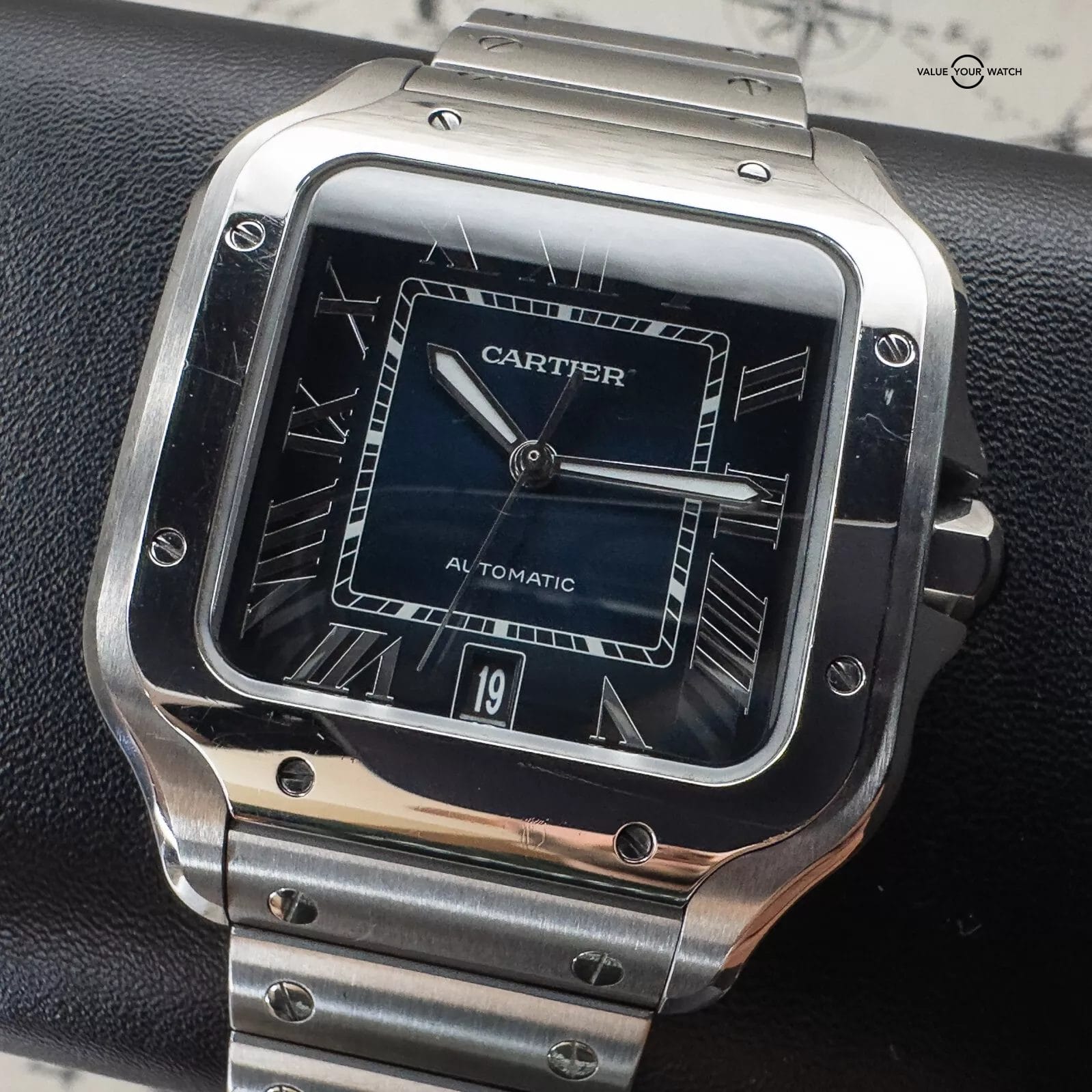 2019 Cartier Santos WSSA0030 Complete Set with Steel Bracelet & Rubber Strap - Image 11