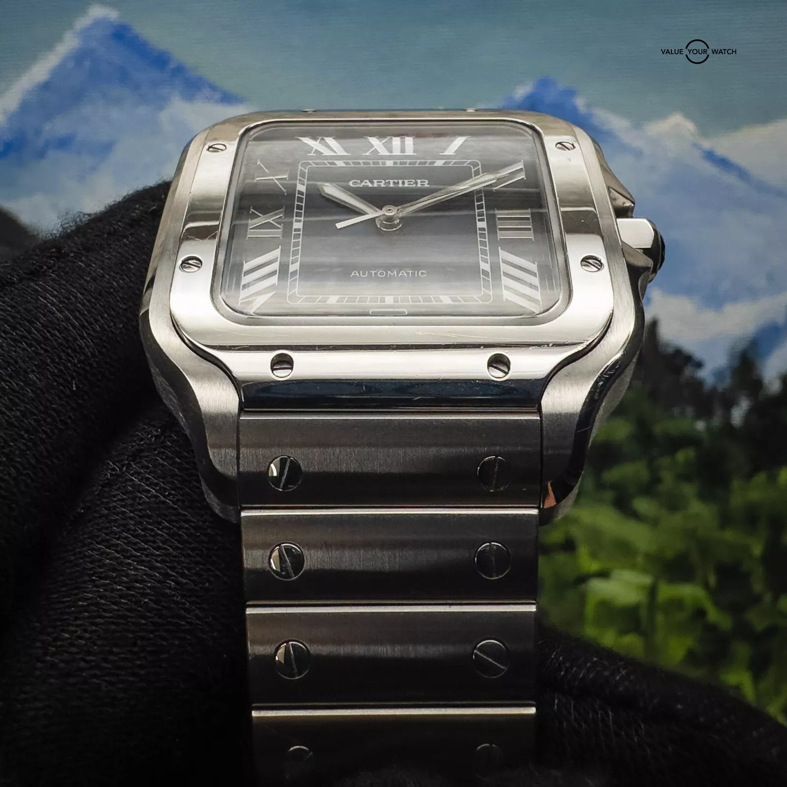 2019 Cartier Santos WSSA0030 Complete Set with Steel Bracelet & Rubber Strap - Image 8