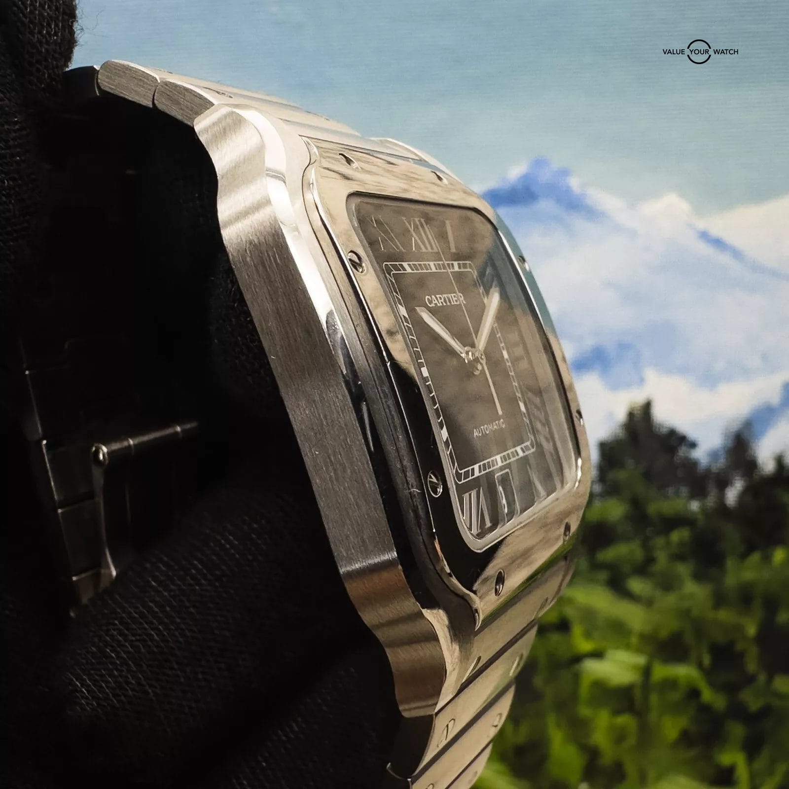 2019 Cartier Santos WSSA0030 Complete Set with Steel Bracelet & Rubber Strap - Image 5