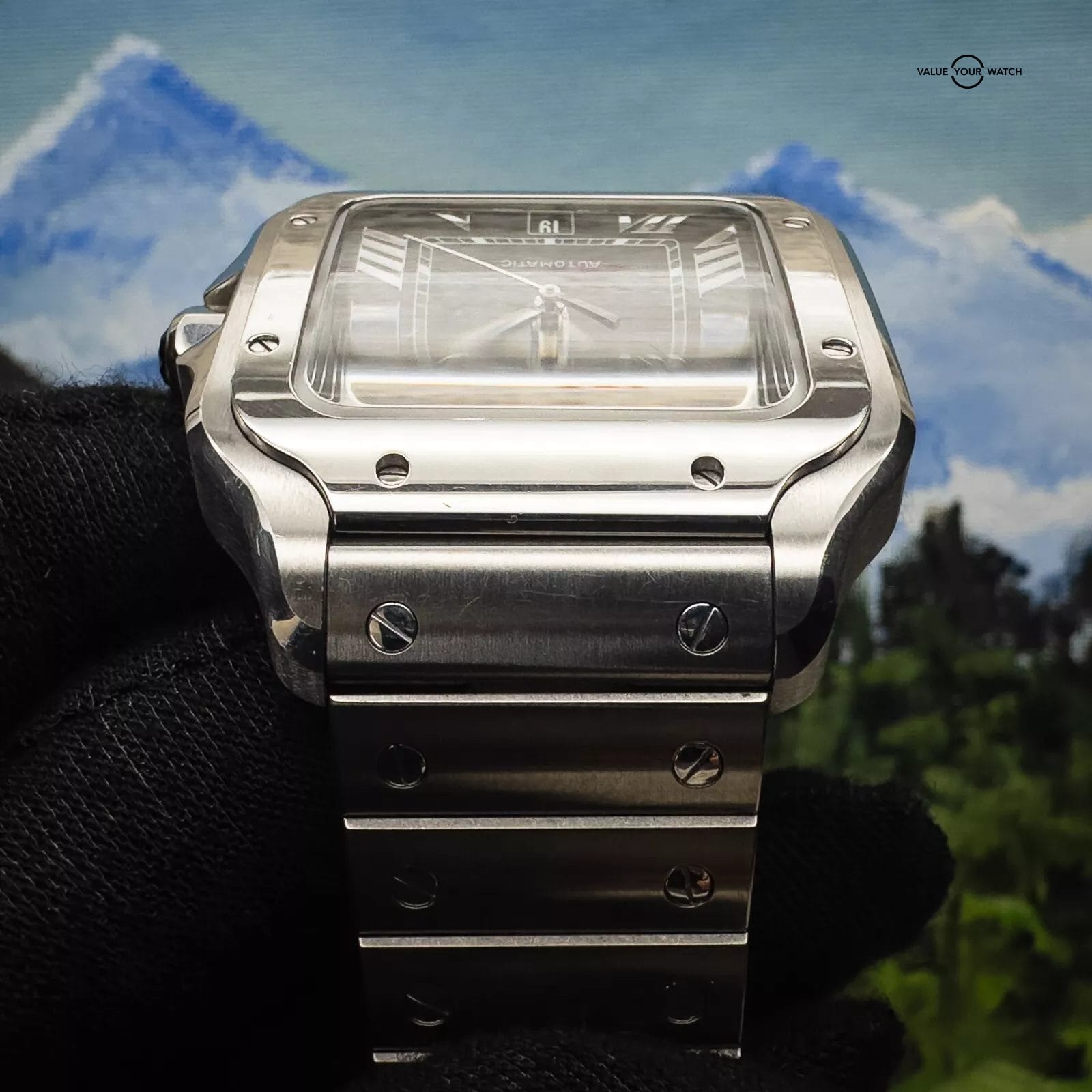 2019 Cartier Santos WSSA0030 Complete Set with Steel Bracelet & Rubber Strap - Image 3