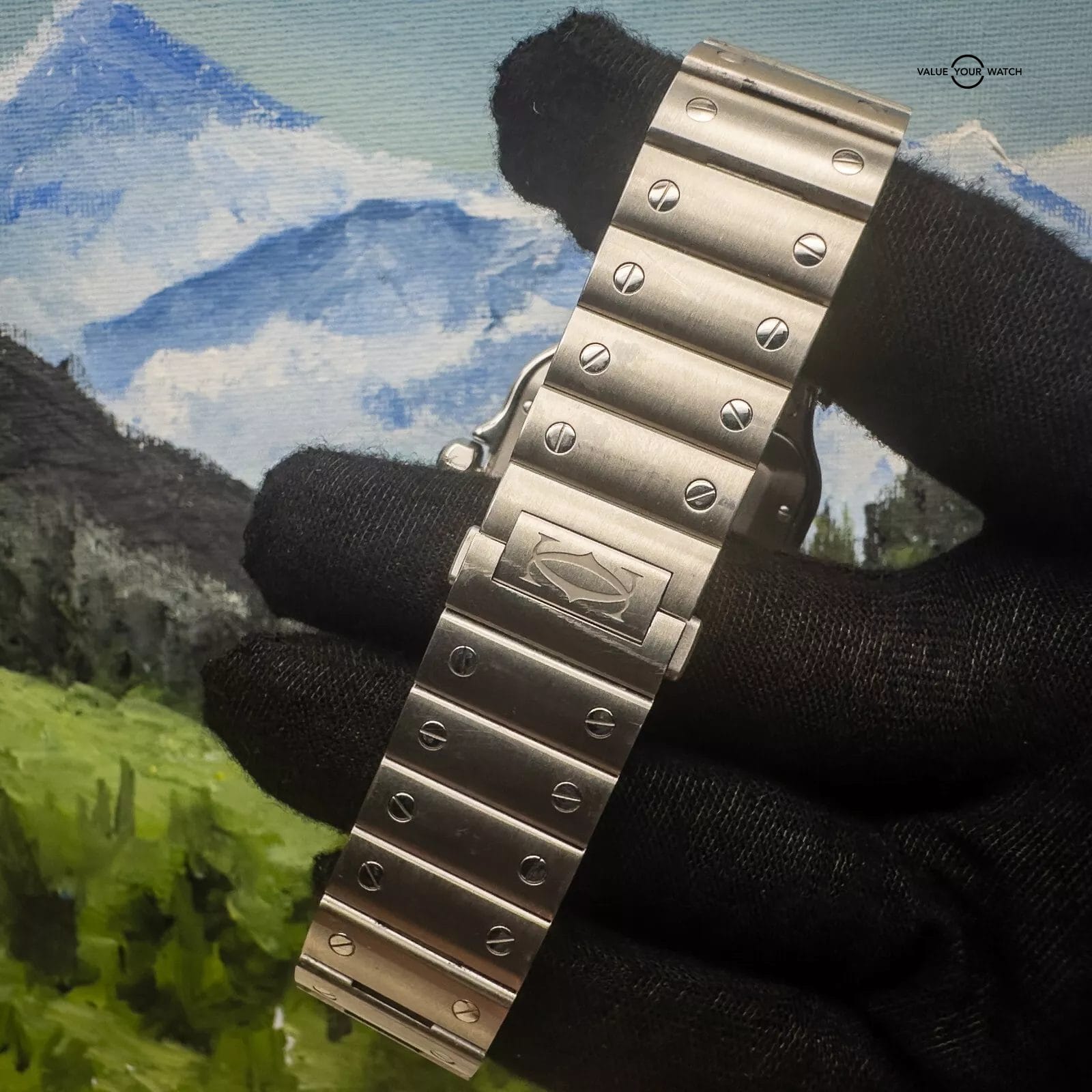 2024 Cartier Santos WSSA0062 Green Dial Complete w Steel Bracelet & Rubber Strap - Image 5