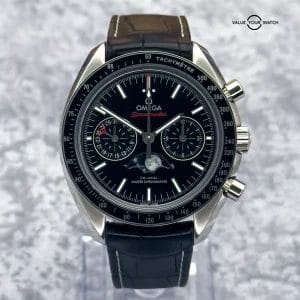 2021 Omega Speedmaster Moonphase Black 304.33.44.52.01.001 44.25mm Leather B&amp;Ps