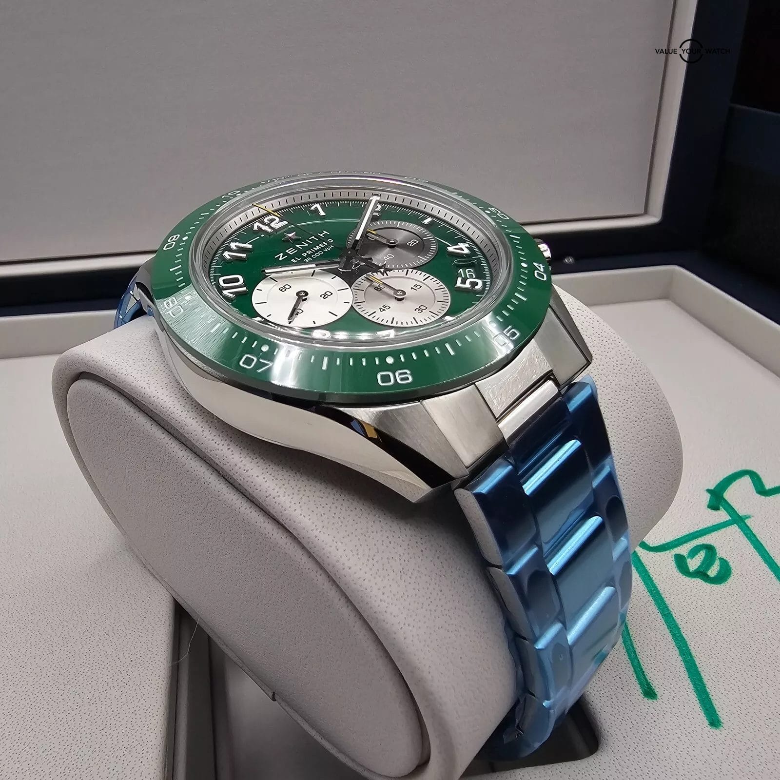 Zenith Chronomaster Sport Green 1 of 250 Aaron Rodgers Limited Edition full set! - Image 7
