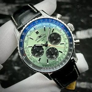 Breitling Navitimer B01 Chronograph AB0138241L1P1 43mm Mint Green Complete Set