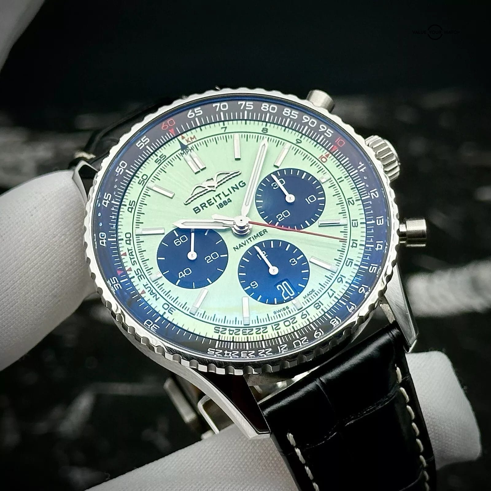 Breitling Navitimer B01 Chronograph AB0138241L1P1 43mm Mint Green Complete Set - Image 8