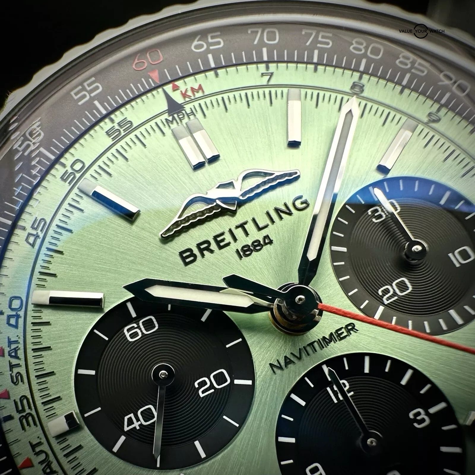 Breitling Navitimer B01 Chronograph AB0138241L1P1 43mm Mint Green Complete Set - Image 9