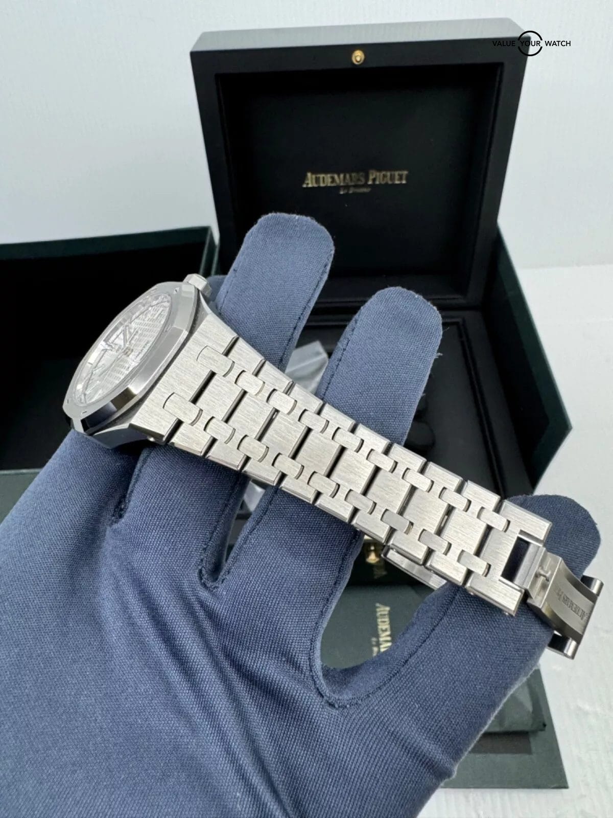 2021 Complete Set White Silver Dial 37mm Royal Oak Audemars Piguet Box Papers - Image 5