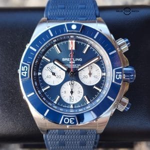 Breitling Super Chronomat B01 Blue Dial AB0136 44mm Box &amp; Papers WARRANTY