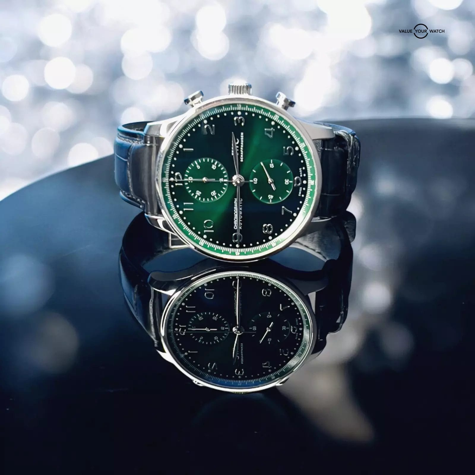 IWC Portugieser Chronograph Green Dial Men's Watch IW371615 Box & Papers - Image 5