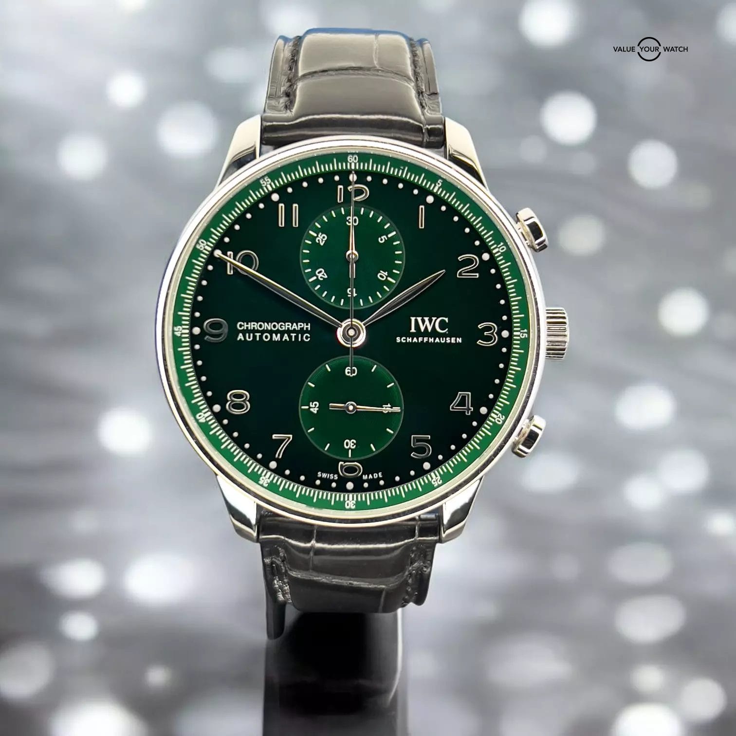 IWC Portugieser Chronograph Green Dial Men's Watch IW371615 Box & Papers - Image 13